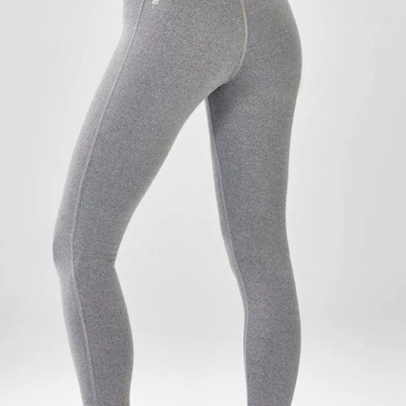 Fabletics Gray High-Waisted Heathered Capri Leggings - Picture 3 of 7